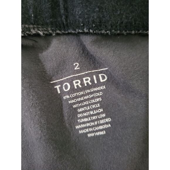 Torrid Capri Length Leggings 2X Womens Plus Size High Rise Grey Black Skinny Leg - Picture 8 of 8